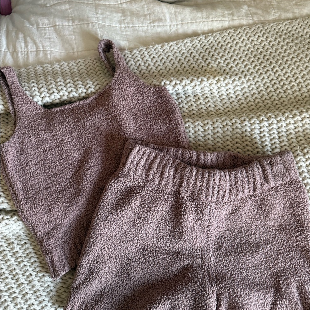 SKIMS Women's Cozy Fleece Pajama Set in Tan